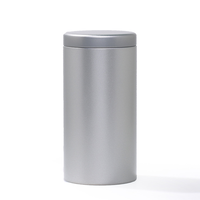 Boîte en métal cylindrique noire personnalisée pour thé, café en grains, ou autres aliments, avec impression sur mesure