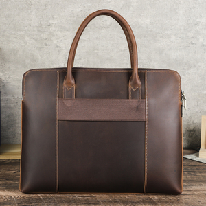 Maletín de Cuero Vintage de 14 Pulgadas para Portátil, Maleta Resistente con Asa para Trolley, <span class=keywords><strong>Forro</strong></span> de Terciopelo Grueso para <span class=keywords><strong>Macbook</strong></span> <span class=keywords><strong>Pro</strong></span> - Product Image 3