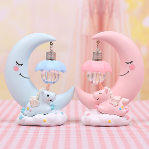 <span class=keywords><strong>Veilleuse</strong></span> LED <span class=keywords><strong>Licorne</strong></span> Lune Résine Cartoon <span class=keywords><strong>Veilleuse</strong></span> Chambre à coucher Enfants Vacances Cadeau de Noël - Product Image 1
