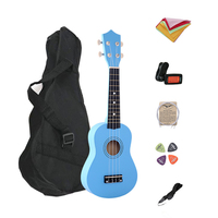 Gitar Ukulele Kecil 21 Inch Grosir Mainan Anak Murah Warna-warni Soprano Konser Kayu Basswood Dengan Aksesoris