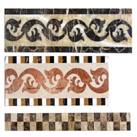 Carrelage de motifs de bordure de sol en marbre naturel de couleurs mélangées avec motif personnalisé