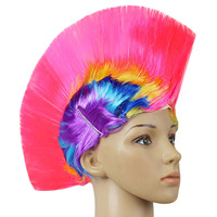 Perruques synthétiques HLC ODM pour fans de football, casquettes de fête, perruques de cheerleading, perruques de carnaval, perruques de cosplay, perruques Mohawk, perruques punk