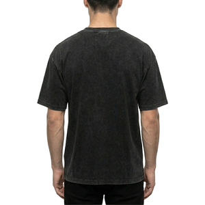 TOPSHOW OEM Custom Oversized <b>Drop</b> Shoulder Heavyweight Black <b>Acid</b> Wash Graphic T Shirt Men Vintage Streetwear - Product Image 3