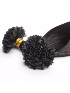 Wholesale Vietnamese Virgin Human <b>Hair</b> Extension Remy Vietnamese V Tip <b>Hair</b> #1 <b>Color</b> 18 Inches <b>Hair</b> Extension - Product Image 3