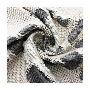 Nuevas TENDENCIAS DE RECORTE Y tallado de lurex cuadrado de punto <span class=keywords><strong>CVC</strong></span> hilo metálico teñido de tela de rizo jacquard gris y blanco para sudaderas con capucha - Product Image 6