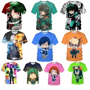 UFOGIFT 남자 3D 애니메이션 Bakugo Katsuki Deku My Hero Academia 반팔 티셔츠 티 My Hero Academia T 셔츠