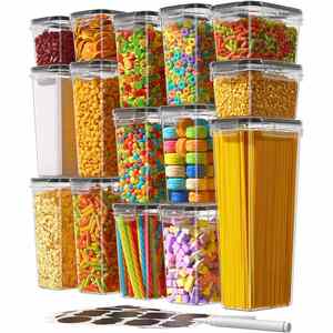 Large <b>Stackable</b> Airtight Acrylic Food Grain Fresh <b>Storage</b> <b>Containers</b> Set with Lids - Product Image 1