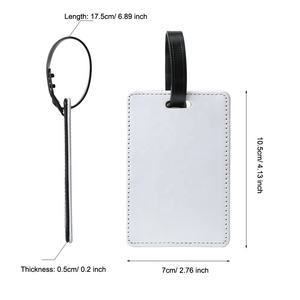 Vuelo viaje Rosa brillo rectángulo sublimación espacios en blanco equipaje etiquetas PU cuero para DIY nombre etiqueta insignia sublimación - Product Image 6
