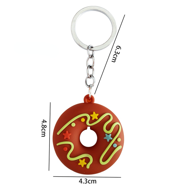Donutr Car PVC Keys Pendant Creative Small Pendant Keyring Ornaments Anime Wristlet Wallet Kids Keychain Wholesale