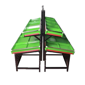 Scaffale di progettazione del banco di mostra della frutta <span class=keywords><strong>e</strong></span> della verdura su entrambi i lati del negozio del supermercato su misura - Product Image 6