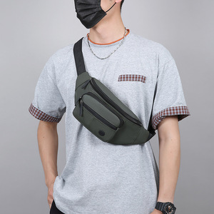 Bolso de Pecho para Hombre, a la Moda, de PU, Impermeable, Transpirable, Bandolera para Uso Diario, Verano 2025, Gris, Negro, Azul Oscuro, Estilo Militar - Product Image 3