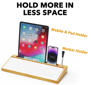 Bamboo Desktop Whiteboard with Organizer Box Office Desk <strong>Dry</strong> Erase White Board Holder Deskboard <strong>Buddy</strong> - Product Image 3