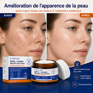 Soins du visage professionnels, apaise les irritations, améliore l'acné, soulage les rougeurs et les imperfections, crème anti-imperfections à l'acide azélaïque sans parfum - Product Image 1