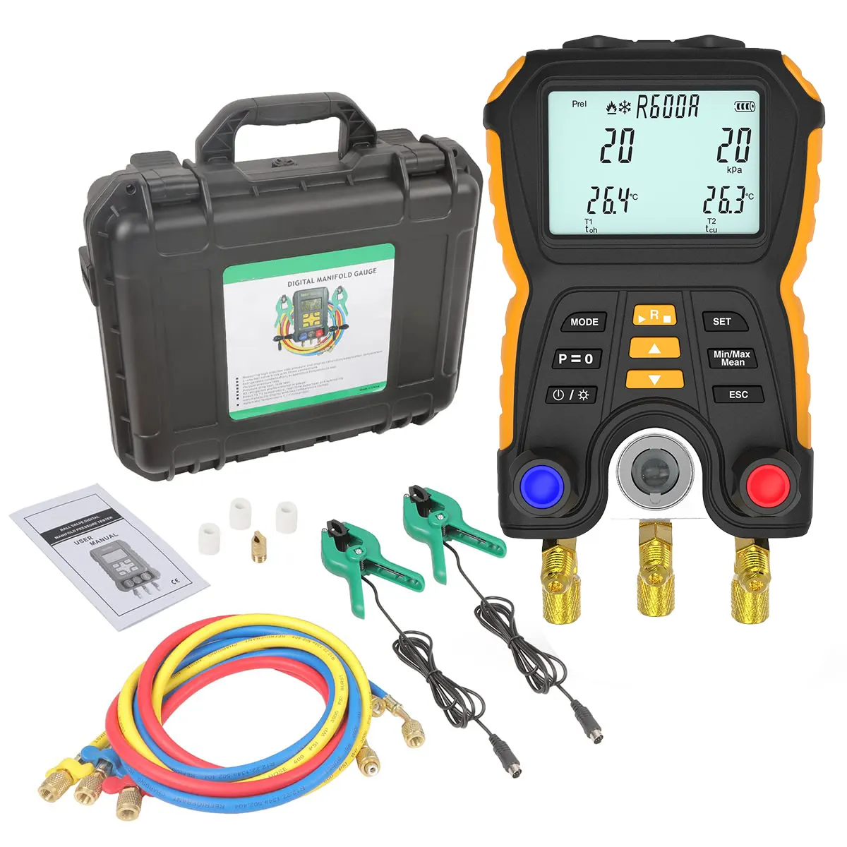 Refrigeration Digital Manifold Gauge Meter AUTOOL Hvac Vacuum Pressure Temperature Tester Manometros De Refrigeracione