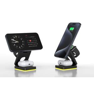 超薄型15W 3-in-1折りたたみ式タブレットワイヤレス充電器/スマホホルダー/マグネット式折りたたみ/急速充電ステーション - Product Image 6