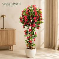 Pohon Bougainvillea Berbunga Buatan Daun Putih Plastik Ramah Lingkungan Realistis 180CM Dekorasi Rumah Hotel Kantor Taman