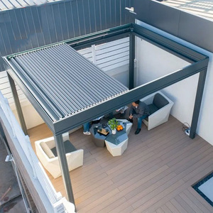 Système Extérieur Jardin Villa Toit Usine Cour Électrique Réglable Persienne Soleil Gazebo Bioclimatique Persienne Pergola Aluminium - Product Image 1