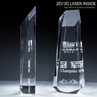 Trophées personnalisés en verre de cristal grand format avec logo, trophées de golf Iceberg Peak, gravure OEM et ODM, cadeaux souvenirs