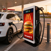 Cargador Público para Vehículos Eléctricos de 160kW con Pantalla LED Grande para Publicidad, CCS, GBT, NACS, Balanceo de Carga para Redes de Carga Públicas WrightCharge