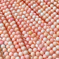 4/6/8MM perles de coquillage de conque de mer rose perles de nacre pierres semi-précieuses perles de pierre précieuse