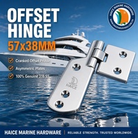 Charnière marine décalée en acier inoxydable 316, 57x38mm, pour portes de pont, charnières de porte, accessoires de quincaillerie pour navires, kayaks, yachts et bateaux