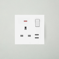 Interrupteur à bouton poussoir mural électrique 10A 1 voie 86*86mm standard UE/Royaume-Uni pour le contrôle de l'éclairage