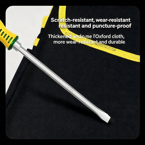Sac à outils de ceinture série L, 10 à 14 poches, sangle réglable, sac à outils en tissu Oxford jaune pour électricien, réparation et installation - Product Image 5