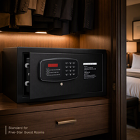 Coffre-fort d'hôtel en métal convivial avec écran LED, panneau d'instructions et gestion du code maître