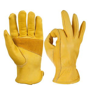 PPE Unisex Durable XL Guantes de conducción Algodón Logotipo personalizado Soldadura impermeable Guantes de trabajo de seguridad Cuero de vaca dividido Trabajo de jardín - Product Image 1