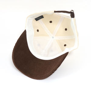 Casquettes de baseball en velours côtelé à visière incurvée à 6 panneaux non structurées décontractées à deux tons pour filles avec logo brodé personnalisé de conception de mode - Product Image 4