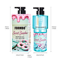 Gel Douche Parfumé FORMBO 458ml – Parfum Longue Durée pour une Peau Douce – Nettoyage en Profondeur – Liquide de Bain Parfum Dessert