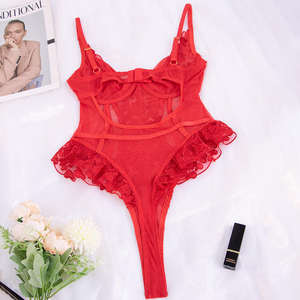 Body in Pizzo Trasparente <span class=keywords><strong>Sexy</strong></span> di Alta Qualità per Donna <span class=keywords><strong>2023</strong></span>, Intimo Ricamato Leggero e Traspirante ad Asciugatura Rapida, Set 2 Pezzi - Product Image 3