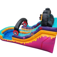 Tobogán Acuático Inflable de 15 pies con Doble Carril para Gamers, Material de PVC Portátil para Uso Comercial