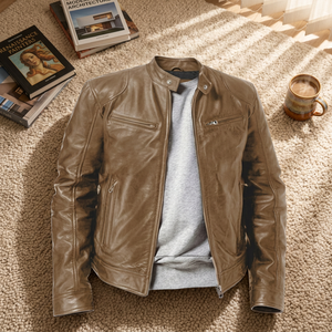 Veste en similicuir unisexe, vente en gros, veste de motard en cuir PU, fabrication sur mesure OEM ODM, streetwear, vêtements d'extérieur décontractés - Product Image 1