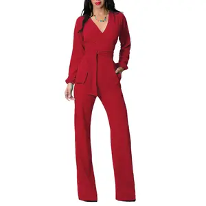 Classic Plus Size Overall Lange Sleve Jumpsuits Een Stuk Strass Vrouwen 2020 Sexy Club Bodycon Hoge Taille Chiffon Streetwear