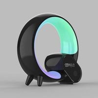 Lampe de réveil multifonctionnelle 10W à affichage numérique Réveil RGBW Atmosphère Led Lampe de bureau Haut-parleur BT