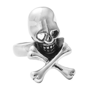 Skeleton Skull <b>Cross</b> <b>Ring</b> <b>Silver</b> Men's Punk Jewelry Gift Fashion <b>Ring</b> - Product Image 3