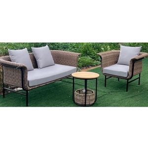 Canapé en rotin tissé <span class=keywords><strong>de</strong></span> balcon <span class=keywords><strong>de</strong></span> haute <span class=keywords><strong>qualité</strong></span> Ensemble <span class=keywords><strong>de</strong></span> canapé en rotin <span class=keywords><strong>de</strong></span> <span class=keywords><strong>jardin</strong></span> extérieur imperméable à l'eau - Product Image 1