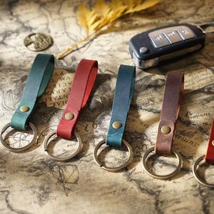 Cowhide <b>Key</b> Chain <b>Ring</b> for Men and Women Vintage Genuine Leather Car Keychain Car Keychain Pendant <b>Key</b> <b>Rings</b> Holder - Product Image 4