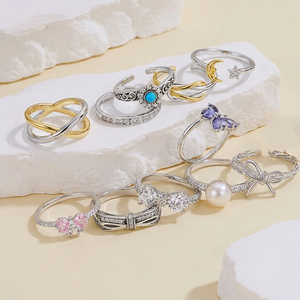 Nuovo arrivo di alta qualità all'ingrosso 925 in argento Sterling anelli eternità anello aperto con zirconi sintetici per le donne di design - Product Image 1