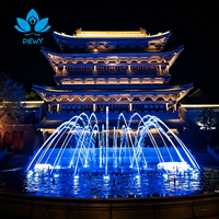Fontaine musicale dansante extérieure SS304 avec jets d'arc LED dorés programmables, à économie d'énergie, pour projet de place emblématique