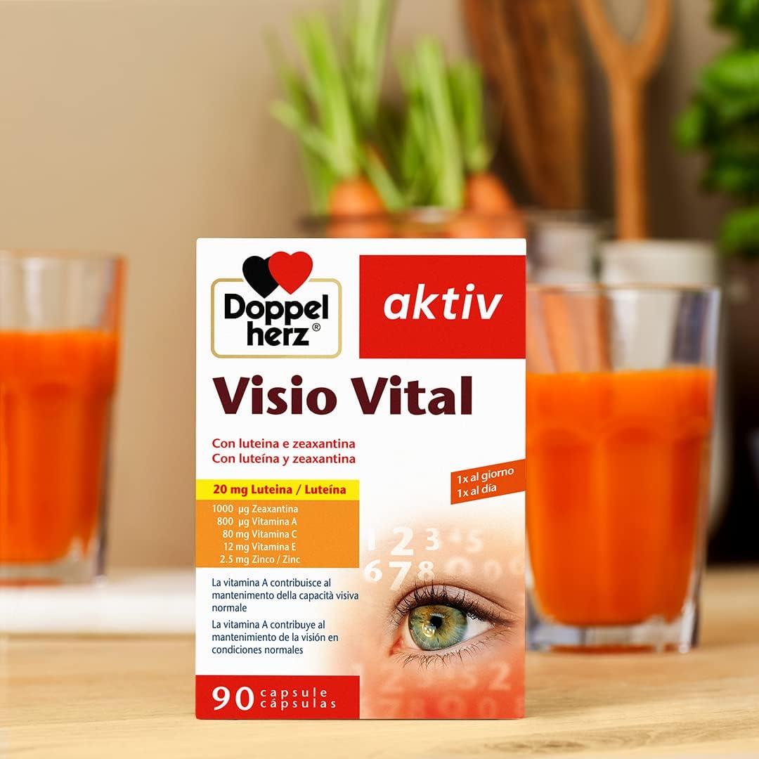 Пластыри для тела Doppelherz Activ Visio, не содержащие глютена, лактозы, 90 капсул, добавка, лютеин зеаксантин, витамин С е