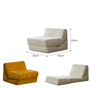 أريكة سرير قابلة للطي محمولة بثلاثة مقاعد من الفوم بدون هيكل قابلة للتحويل لغرفة المعيشة والفنادق وصالات الألعاب الرياضية - Product Image 2