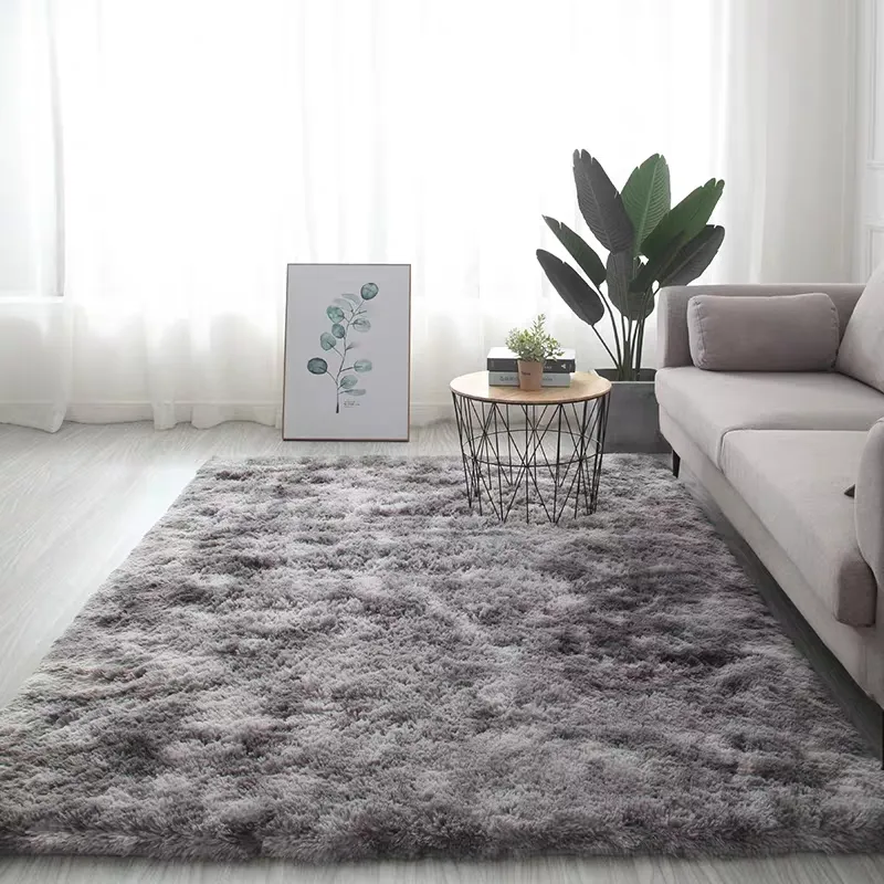 Extra large grey fluffy shaggy rug for bedroom polyester modern shaggy carpets and rugs long piles rug shaggy factory