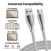 Kabel Data Pengisian Cepat USB a ke Type C, 3A Nylon Braided, Anti Putus, untuk Ponsel Samsung Xiaomi Android