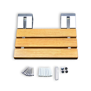 Coussin de bain en forme de cœur, tabouret pliant en bois massif, siège de douche pour salle de bain, 400mm x 340mm, pour une utilisation sûre des personnes âgées - Product Image 2
