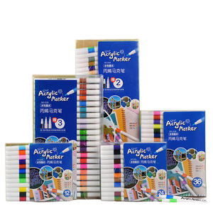 Marcadores Acrílicos de 12/24/36/48/60 Colores, Rotuladores de Pintura para Cerámica, Piedra, Tazas, Vidrio, Tela, Ropa, Zapatos, Rotulador de Dibujo, Rotulador de Acuarela - Product Image 1