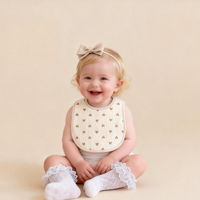Bib Bayi Ramah Lingkungan yang Dapat Disesuaikan, Terlaris, Terbuat dari Bambu Lembut, Layanan OEM Tersedia, Bib Bayi dengan Kancing Tekan