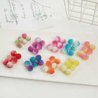 Perles en vrac ABS bicolores de 10 mm et 12 mm, 500 g/sac, pour la fabrication de sacs et de colliers