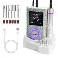 Machine à polir les ongles professionnelle rechargeable 45000 tr/min pour les ongles Lime électrique Affichage HD Stylo de manucure en métal Tour à ongles Ponceuse